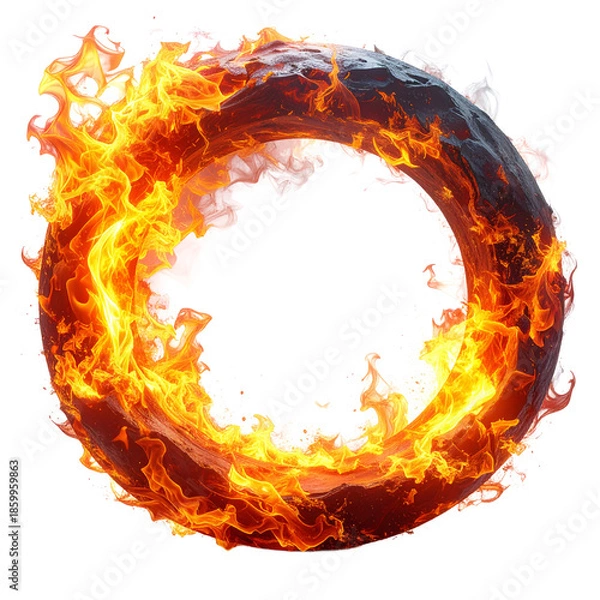 Obraz Fire ring, Isolated on transparent or white, Cut out