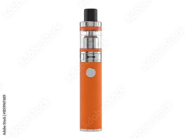 Obraz Orange electronic cigarette vape device on black background