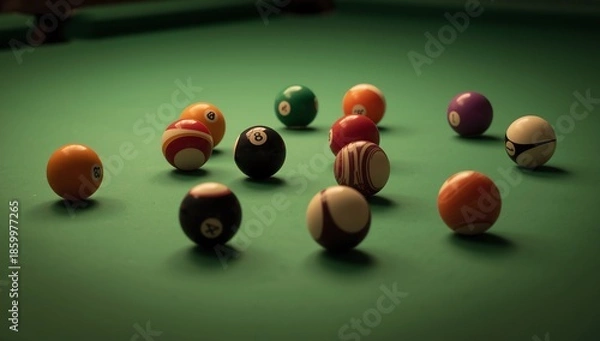 Fototapeta billiard table with balls
