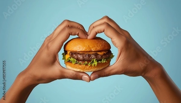 Fototapeta burger in hand