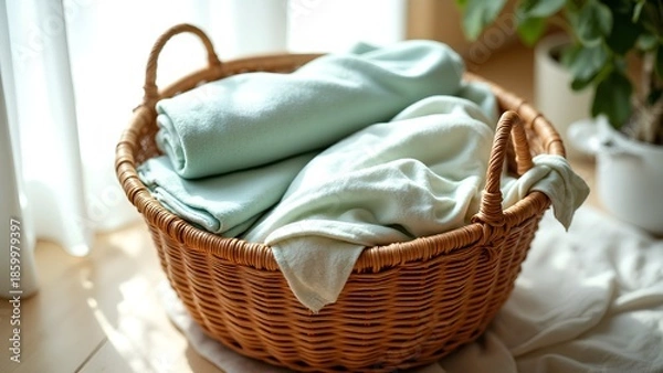 Obraz laundry basket with towels