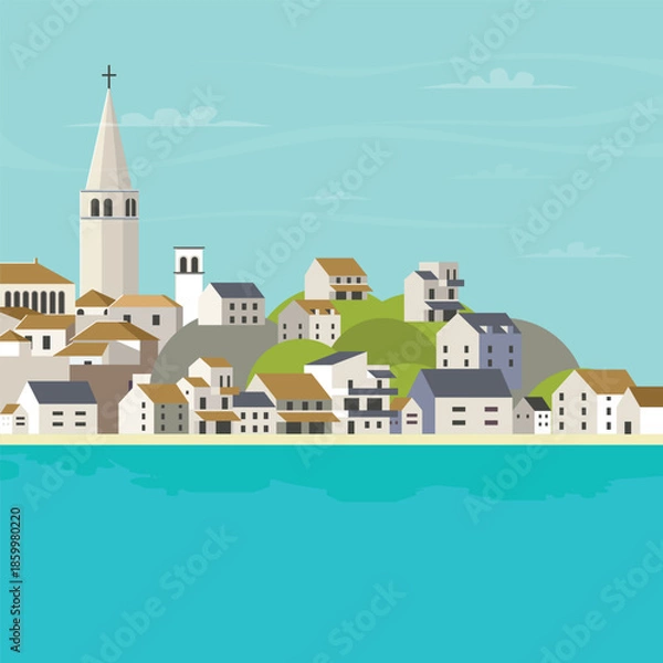 Obraz croatia city lake vector 