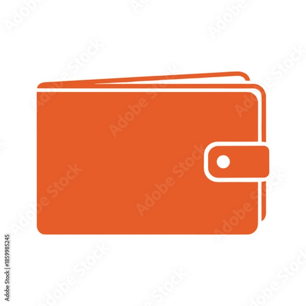 Fototapeta Orange Wallet Vector Icon