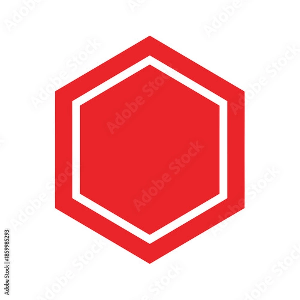 Fototapeta Red Hexagon Vector Logo