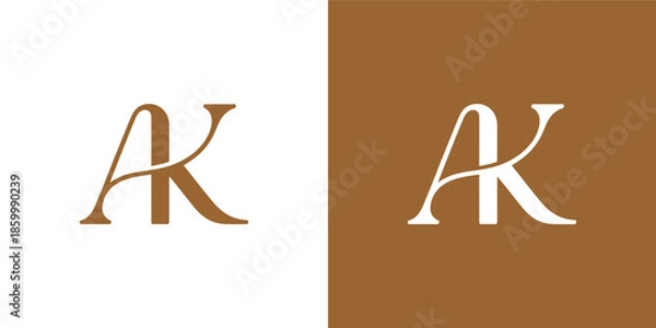 Obraz AK Initial Logo Abstract Vector Design , Letter Logo Design