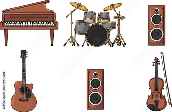 Obraz Classic Musical Instruments Collection