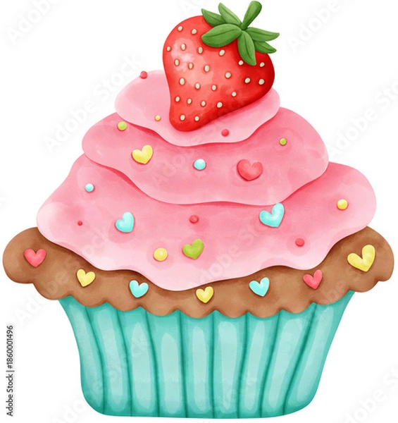 Obraz cupcake strawberry