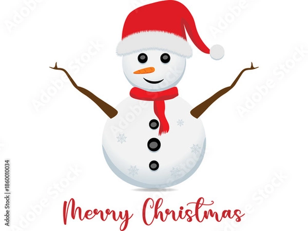 Obraz Merry Christmas Snowman Vector