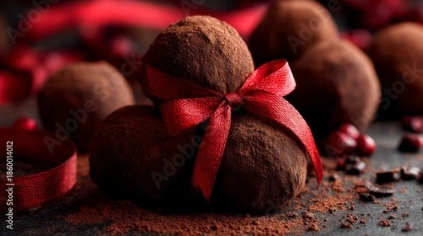 Obraz dark chocolate truffles