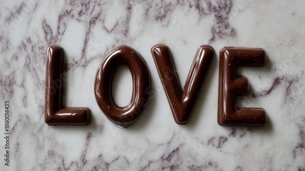 Obraz Chocolate with word LOVE
