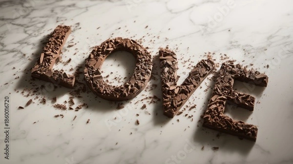 Obraz Chocolate with word LOVE