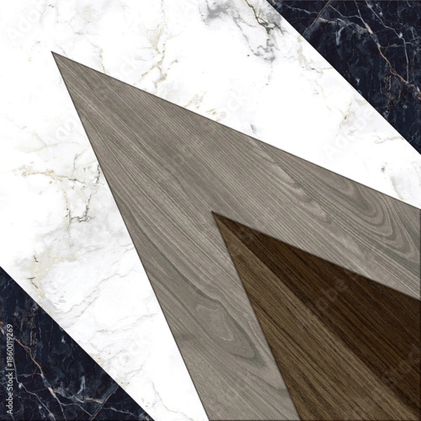 Obraz abstract background with triangles on wood