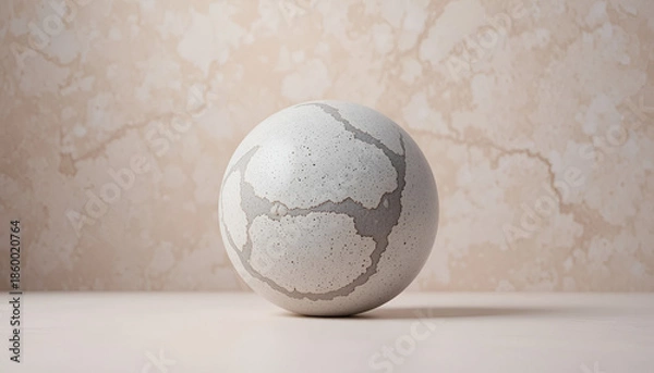 Obraz Abstract Marble Sphere on Soft Neutral Background