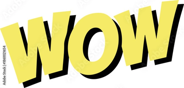 Obraz yellow wow expression graphic