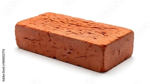 Obraz Red clay brick on white background for construction projects