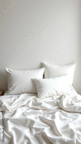 Obraz white bed with pillows