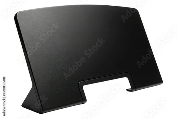 Obraz Black plastic adjustable desktop mount for electronic devices isolated with transparent background