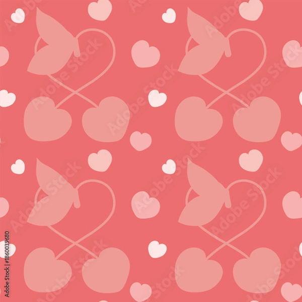 Obraz Seamless pattern. Hearts on a pink background.