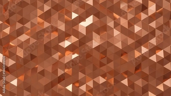 Obraz Luxurious copper geometric pattern with shiny triangular facets