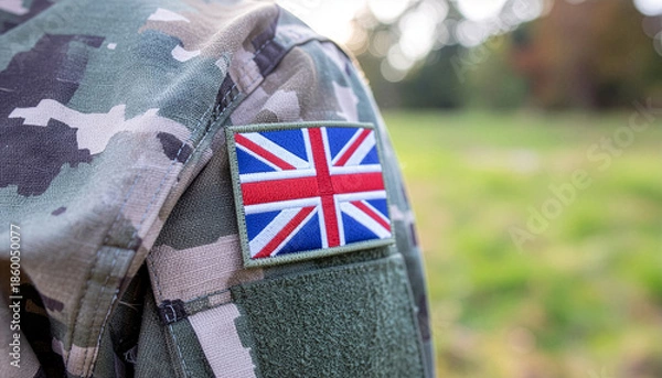 Obraz Patch on an British soldier's uniform. The British flag as a symbol of the British army.