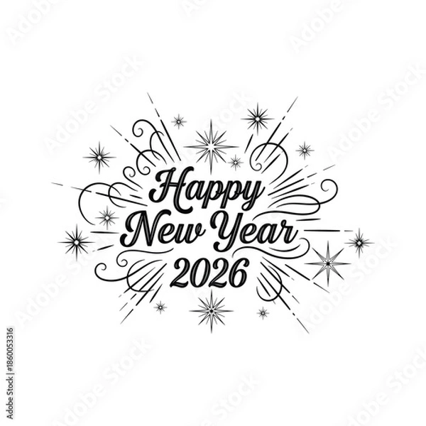 Fototapeta 2026 Happy New Year Celebration Design
