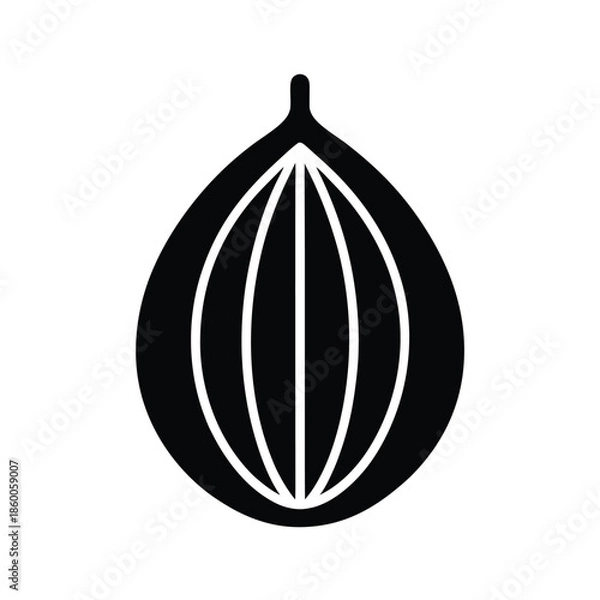 Obraz Ground Nutmeg Seeds Icon Vector Illustration