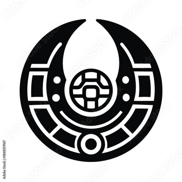 Obraz Mayan Moon Glyph Icon Vector Illustration