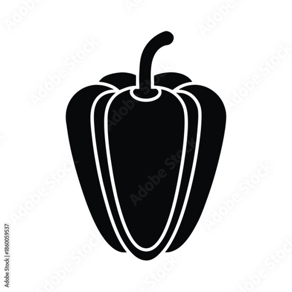 Obraz Paprika Pepper Icon Vector Illustration