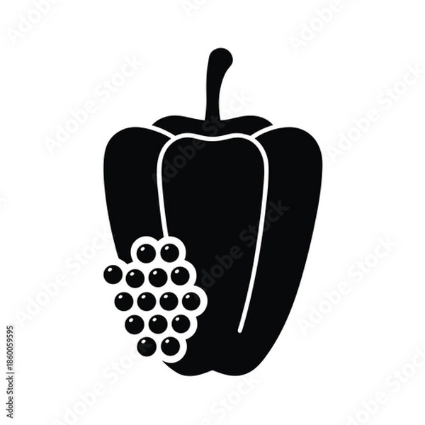 Obraz Paprika Peppercorns Icon Vector Illustration