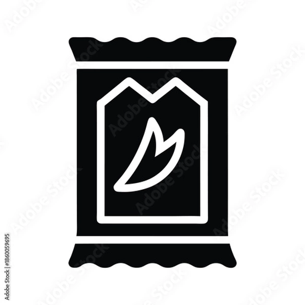 Obraz Paprika Powder Packet Icon Vector Illustration