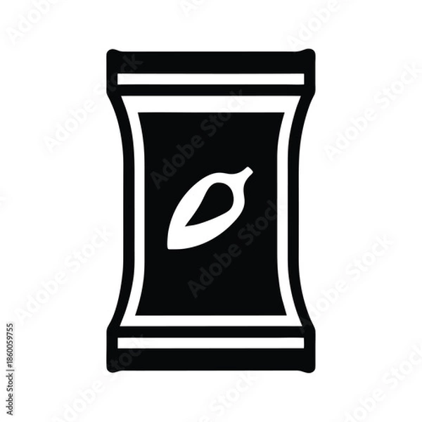 Obraz Paprika Powder Packet Icon Vector Illustration