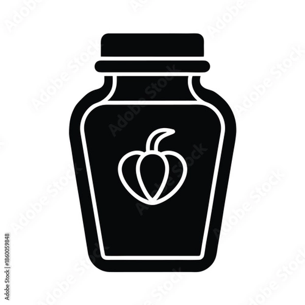 Obraz Paprika Spice Jar Icon Vector Illustration