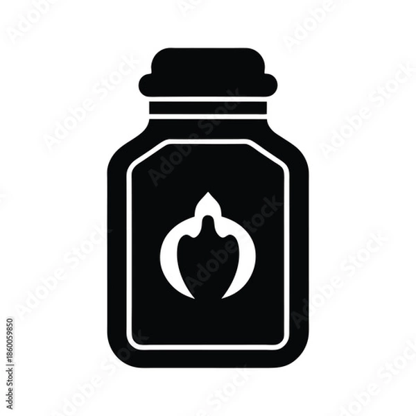 Obraz Paprika Spice Jar Icon Vector Illustration