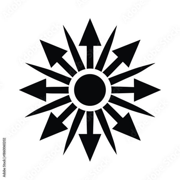 Obraz Tribal Sunburst Glyph Icon Vector Illustration