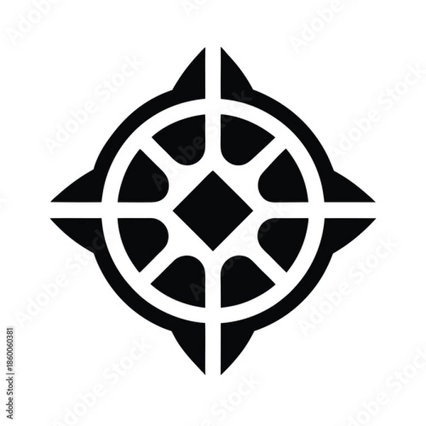 Obraz Adinkra Courage Symbol Icon Vector Illustration