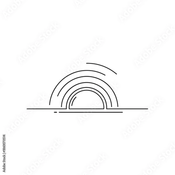 Obraz Simple rainbow illustration isolated on white background