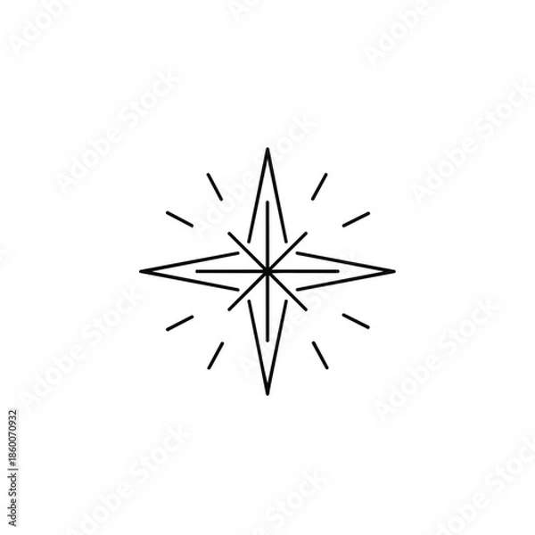 Obraz Illustrated star symbol isolated on white background