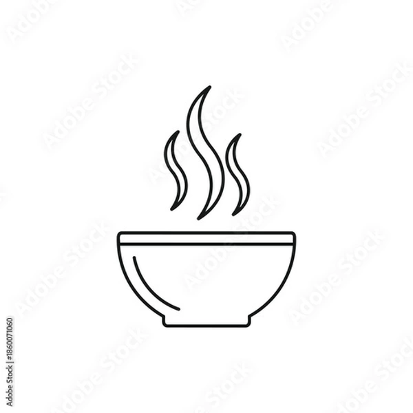 Obraz Steaming bowl of soup isolated on white background