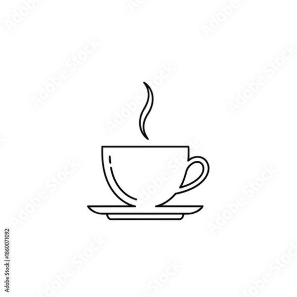 Obraz Steaming coffee cup isolated on white background