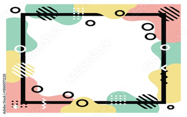 Obraz Vibrant memphis style frame with colorful abstract background