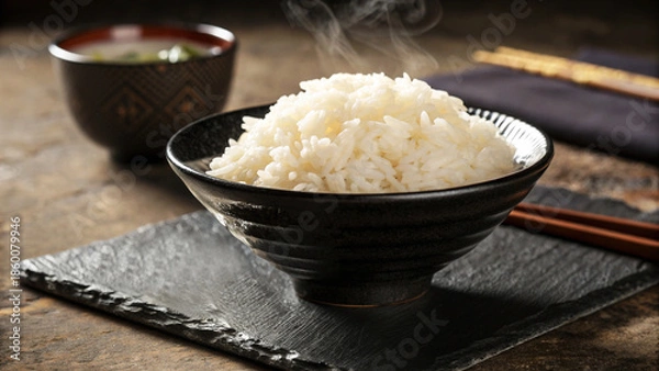 Obraz 白米のイメージ、茶碗に盛られたご飯