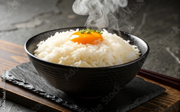 Obraz 白米のイメージ、茶碗に盛られたご飯