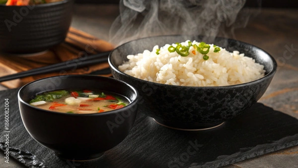 Obraz 白米のイメージ、茶碗に盛られたご飯