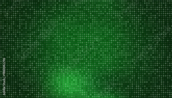 Fototapeta Vibrant green digital background with glowing dots pattern