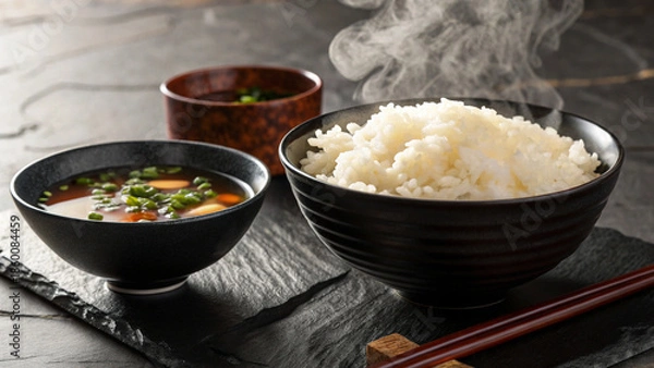 Obraz 白米のイメージ、茶碗に盛られたご飯