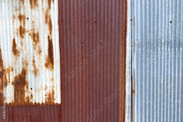 Fototapeta Rusted zinc background, iron texture