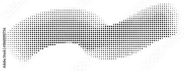 Fototapeta Wavy gradient halftone dots pattern texture background
