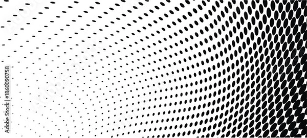 Fototapeta Wavy gradient halftone dots pattern texture background
