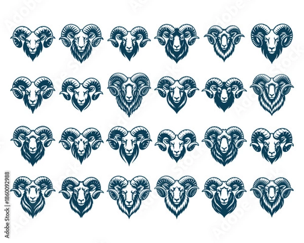 Fototapeta Ram Sheep Head SVG