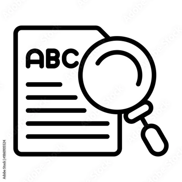 Fototapeta Spell Check Search Vector Icon